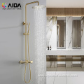 Handheld Round Brass Washroom Shower Head Set